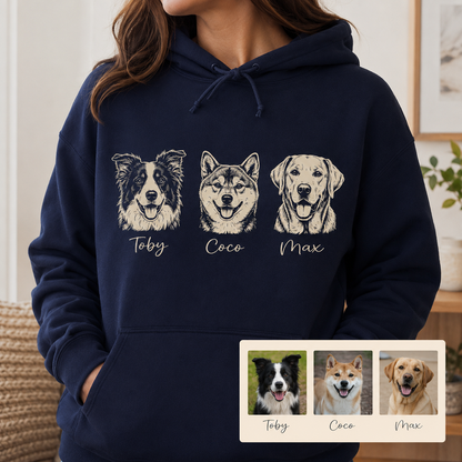 Custom Dog Face Sweatshirt Personalized Puppy Photo Hoodie Funny Gift for Pet Lovers THUC99 (Copy)