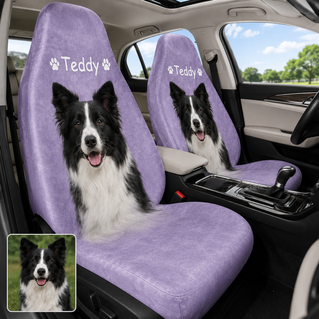 Custom Photo Dog Car Seat Cover, Personalized Pet Seat Protector, Dog Lover Car Interior Gift THUC99