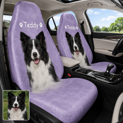 Custom Photo Dog Car Seat Cover, Personalized Pet Seat Protector, Dog Lover Car Interior Gift THUC99