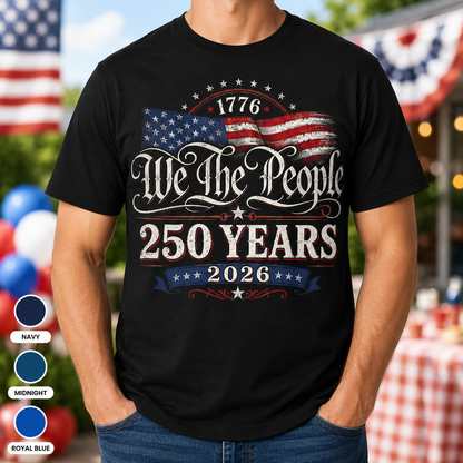 USA America 250 Years T-Shirt Patriotic Independence Day Tee THUC99