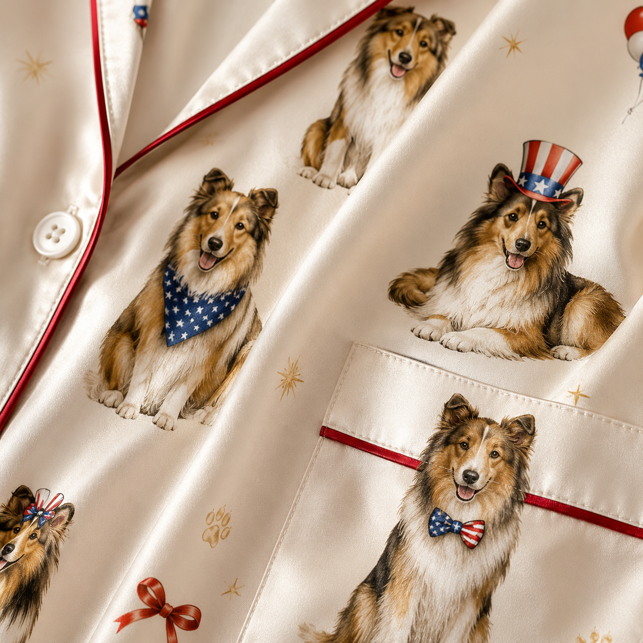 Custom Pet Photo Satin Pajamas Set Personalized Dog Portrait Nightwear Gift THUC99