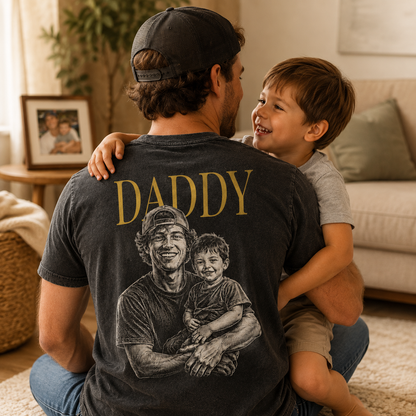 Custom Photo Daddy Wash T-Shirt, Personalized Dad Gifts | Gift For Dad TOM99
