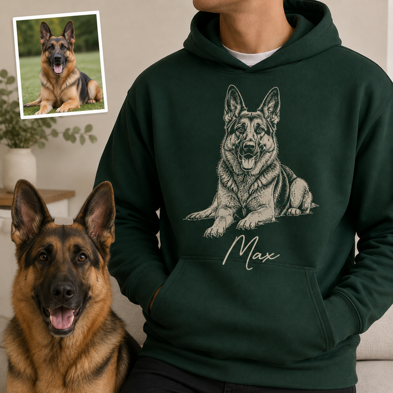 Custom Dog Face Sweatshirt Personalized Puppy Photo Hoodie Funny Gift for Pet Lovers THUC99