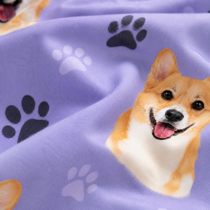 Personalized Dog Photo Unisex Pajamas Set, Custom Pet Face All Over Print Nightwear THUC99