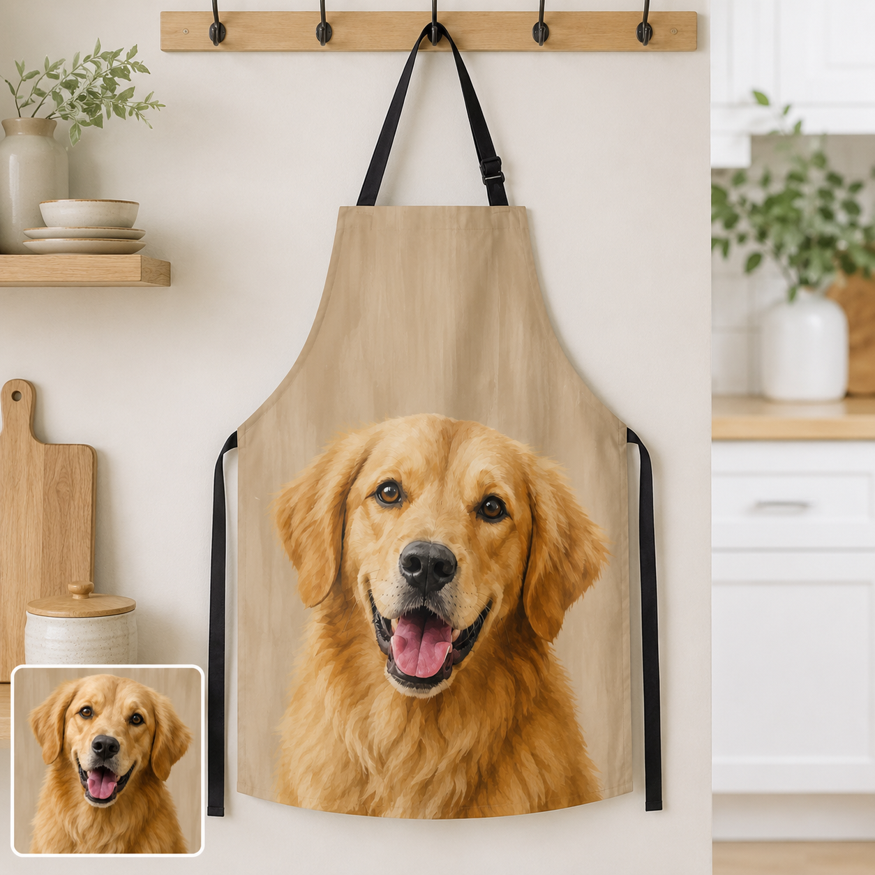 Personalized Dog Apron Custom Photo Dog Apron for Dog Mom, Dog Dad, Pet Lover Kitchen Apron Gift THUC99