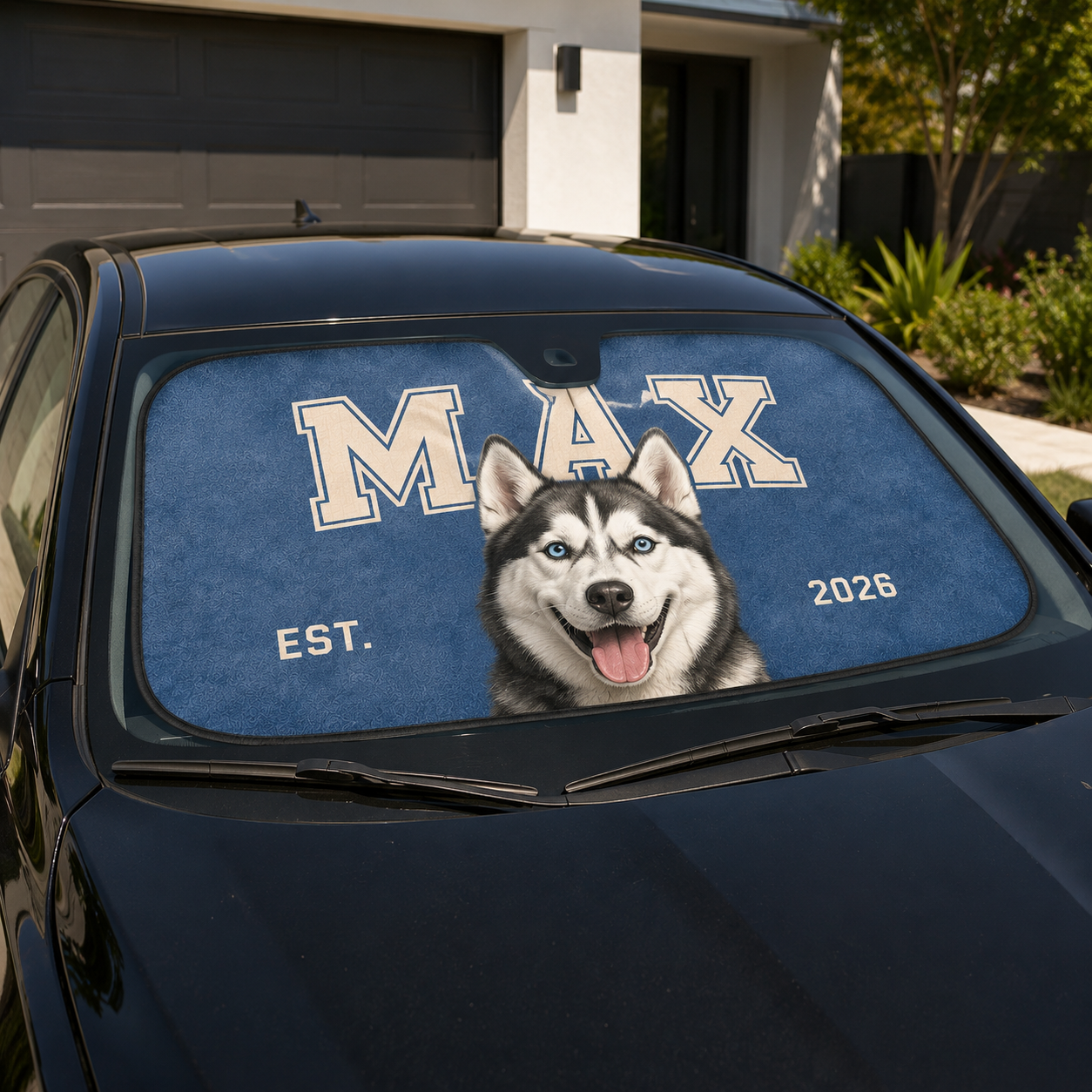 Personalized Dog Mom Car Sunshade, Custom Pet Photo Windshield Shade, Auto Accessories Gift THUC99