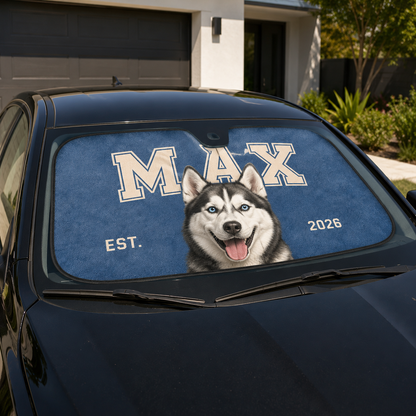 Personalized Dog Mom Car Sunshade, Custom Pet Photo Windshield Shade, Auto Accessories Gift THUC99
