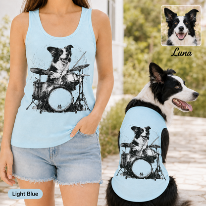 Custom Women’s and Dog Tank Top Set, Personalized Pet Photo Matching Outfit THUC99