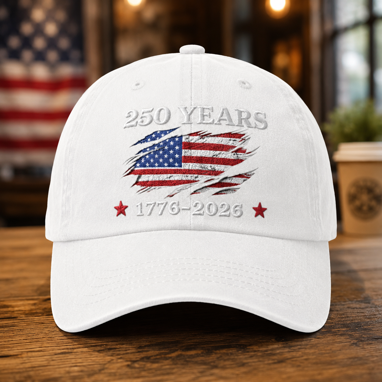 American Pride USA 250 Years Embroidered Distressed Dad Hat Independence Day Cap THUC99