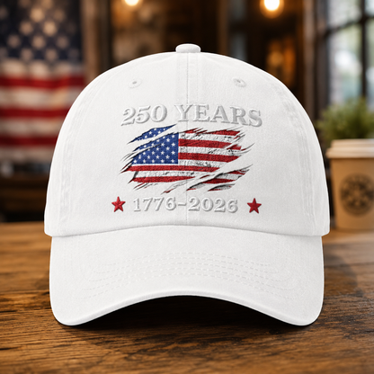 American Pride USA 250 Years Embroidered Distressed Dad Hat Independence Day Cap THUC99