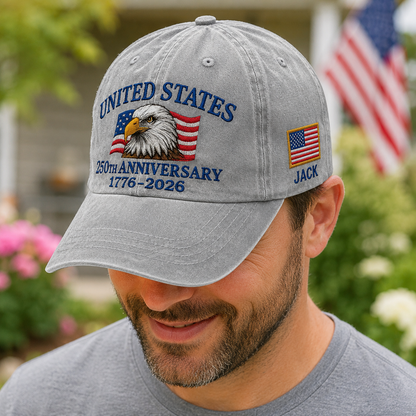 1776–2026 America Semiquincentennial Embroidered Vintage Baseball Cap for Patriots THUC99