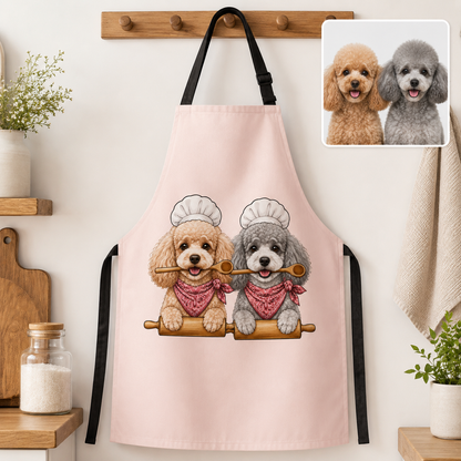 Personalized Pet Apron with Dog Face Photo, Custom Kitchen Apron for Dog Mom, Dog Dad and Pet Lovers THUC99