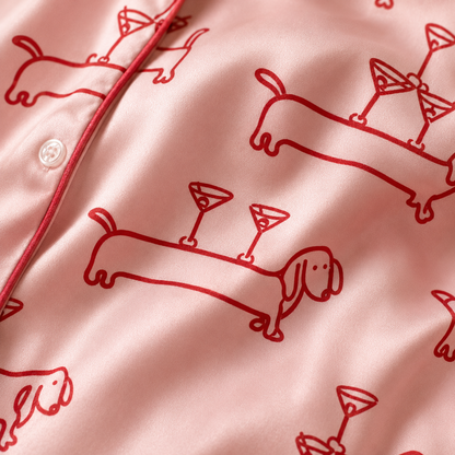 Custom Pet Portrait Satin Pajamas Set Personalized Dog Face Sleepwear Gift THUC99