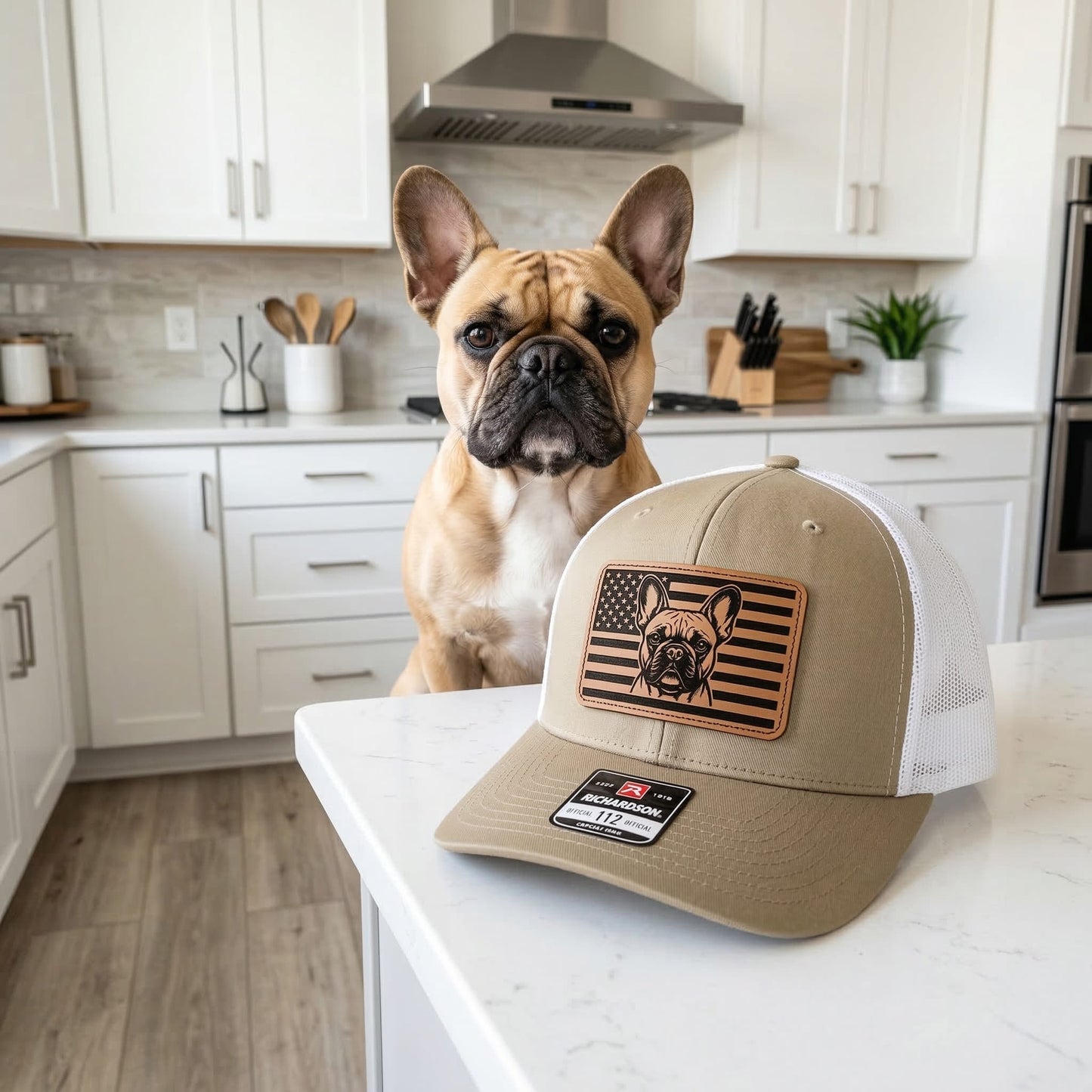 Custom Photo Dog America Trucker Hat – Personalized Dog Patriotic Hat | 4th of July Dog Lover Gift THUC99