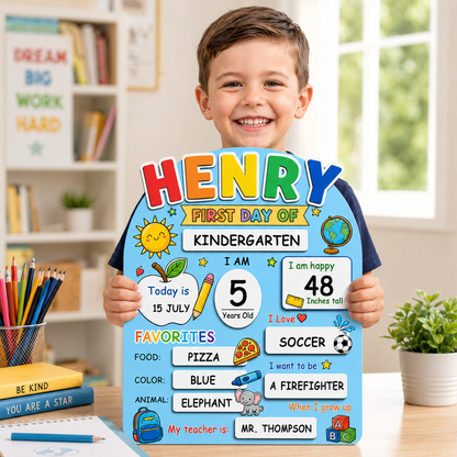 Custom Name First Day Last Day of School Sign, Custom Acrylic School Keepsake THUC99