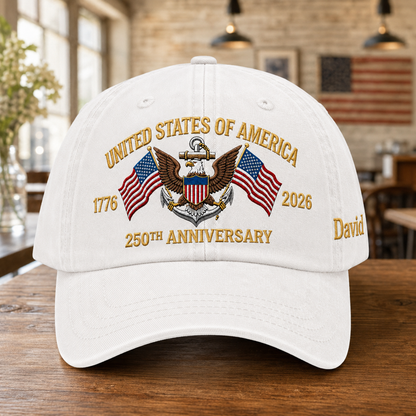 USA 250 Years Strong Embroidered Vintage Dad Hat American Pride Patriotic Gift THUC99