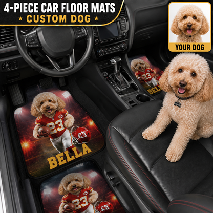 Custom Photo Dog Football Auto Floor Mat Set, Personalized Pet Car Mats, Dog Mom Dog Dad Gift THUC99 (Copy)