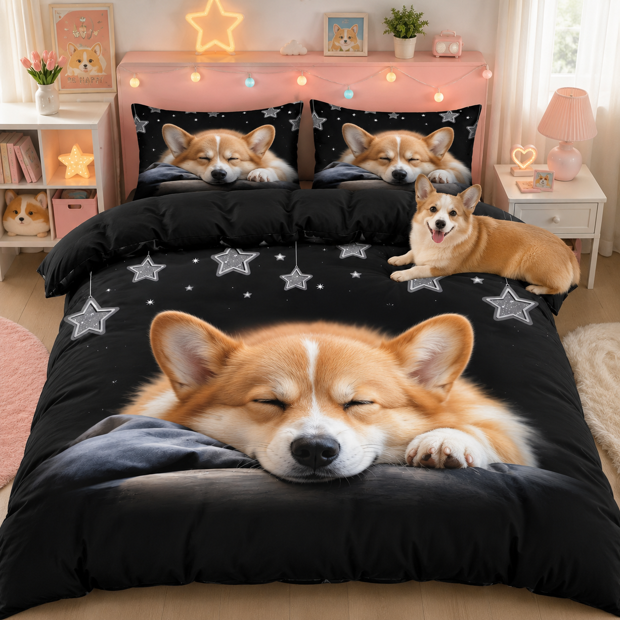 Custom Dog Bed Sheet Set, Personalized Pet Photo Bedding For Dog Dad THUC99