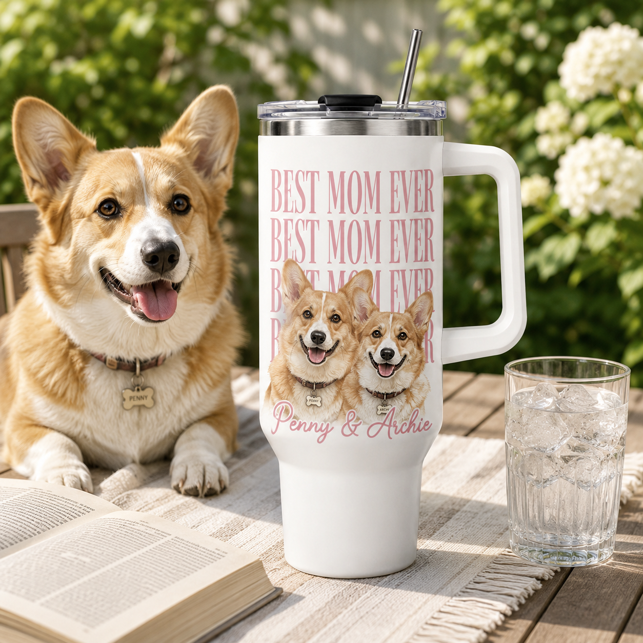 Personalized Dog Dad 40oz Tumbler – Custom Pet Photo Travel Cup for Men and Pet Owners THUC99