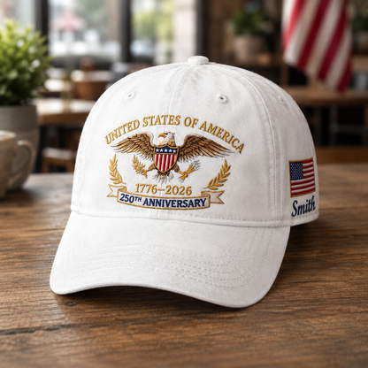 America 250 Years of Liberty Embroidered Distressed Hat Semiquincentennial Celebration THUC99