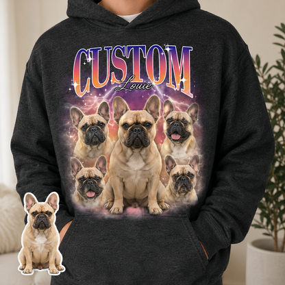 Custom Dog Photo Sweatshirt Personalized Pet Face Hoodie Anniversary Gift for Dog Owners THUC99