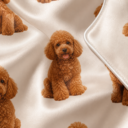 Custom Dog Mom Custom Satin Pajamas Set Personalized with Dog Face PhotoTHUC99