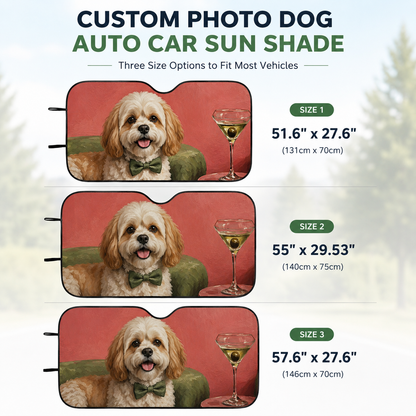Custom Photo Dog Sofa Windshield Sun Shade, Personalized Pet Car Window Cover, Cute Dog Mom Car Accessory THUC99