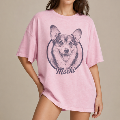 Custom Dog Picture Wash T-Shirt, Personalized Pet Owner Gift | Gift For Dog Lovers THUC99