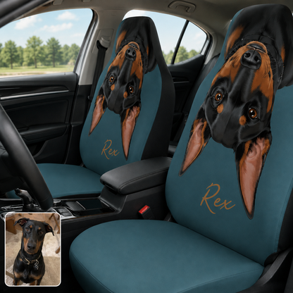 Custom Pet Picture Car Seat Cover, Personalized Dog Lover Seat Protector, All Over Print Gift THUC99
