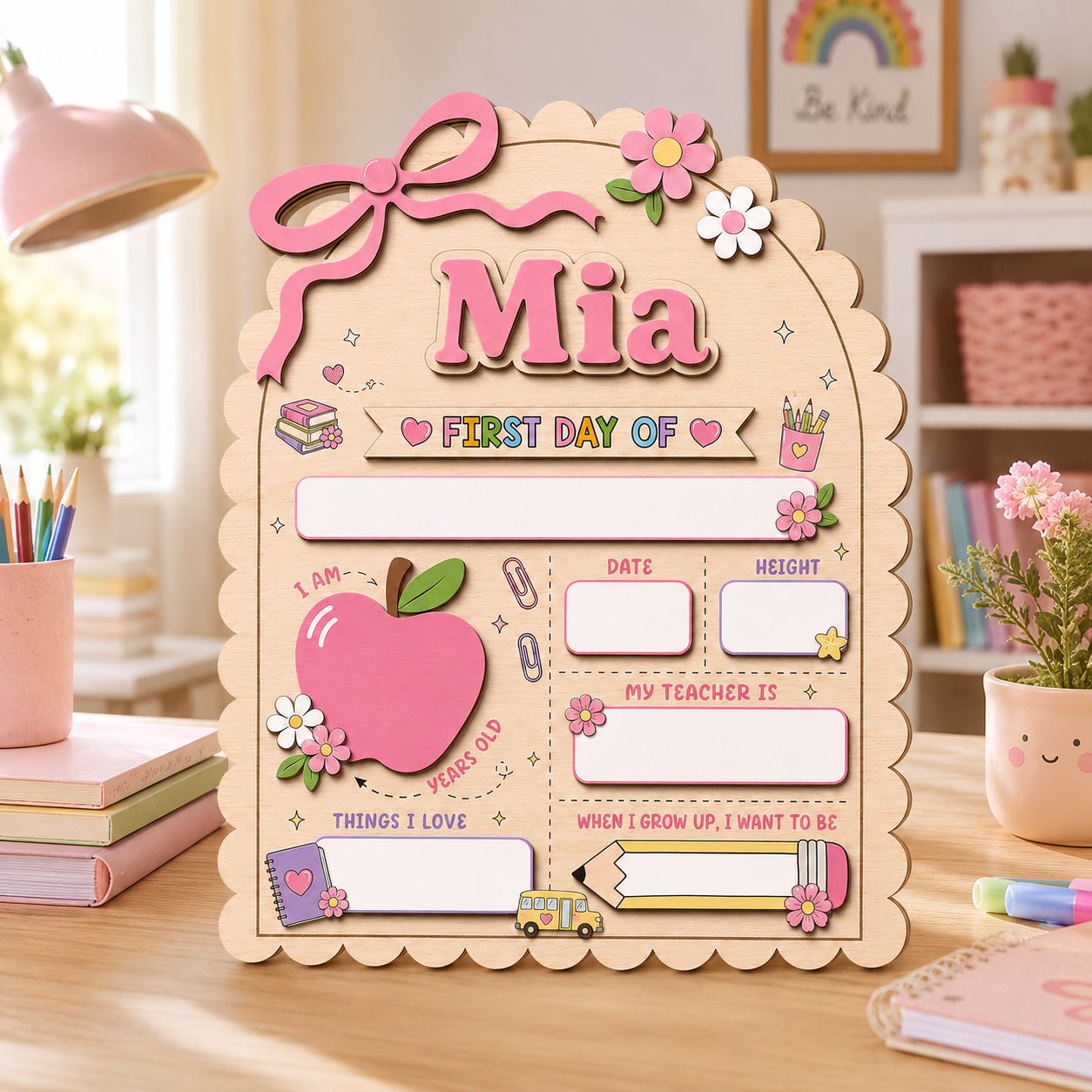 Custom Name First Day Last Day of School Sign, Custom Acrylic School Keepsake THUC99
