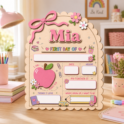 Custom Name First Day Last Day of School Sign, Custom Acrylic School Keepsake THUC99