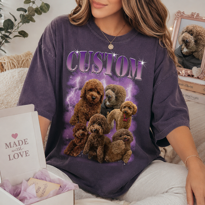 Custom Dog Face Wash T-Shirt, Personalized Pet Portrait Shirt | Gift For Dog Dad THUC99
