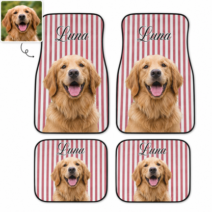 Custom Photo Pet Car Mats 4-Piece Set, Dog Lover Car Interior Accessories THUC99
