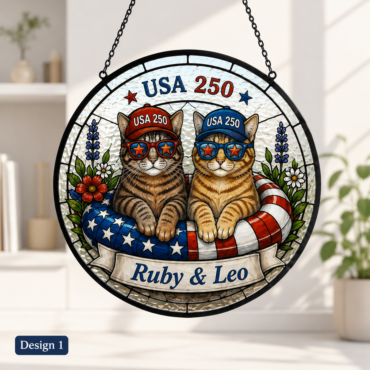 Custom Photo Cat Lover Glass Suncatcher – Personalized Pet Sympathy Memorial Gift THUC99