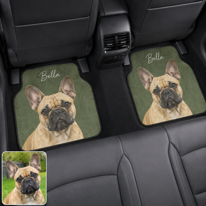 Custom Photo Dog Car Floor Mats 4-Piece Set, Personalized Pet Car Floor Mat, Car Interior Accessories THUC99