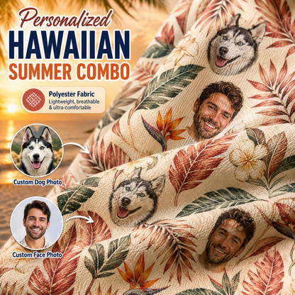 Custom Dog Photo Tropical Shirt, Personalized Hawaiian Beach Shirt, Dog Lover Gift Idea THUC99