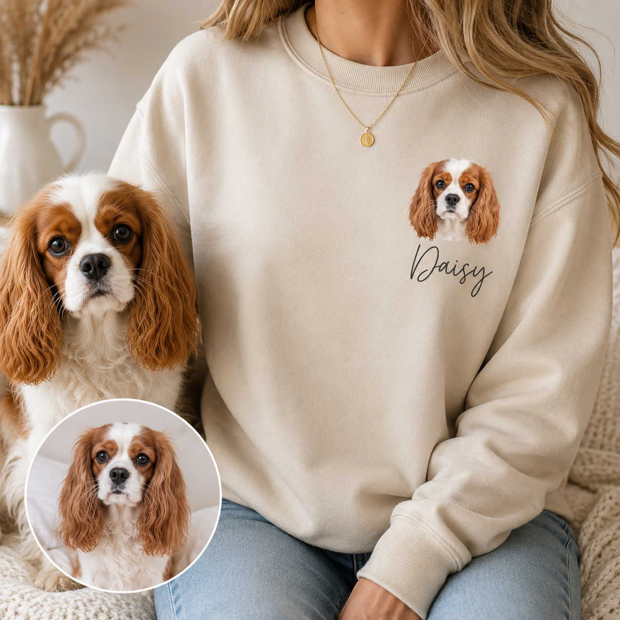 Personalized Puppy Photo Hoodie Custom Dog Face Sweatshirt Cozy Pet Lover Gift THUC99