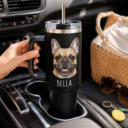 Custom Dog Picture 40oz Tumbler – Personalized Pet Lover Stainless Steel Travel Mug THUC99 (Copy)