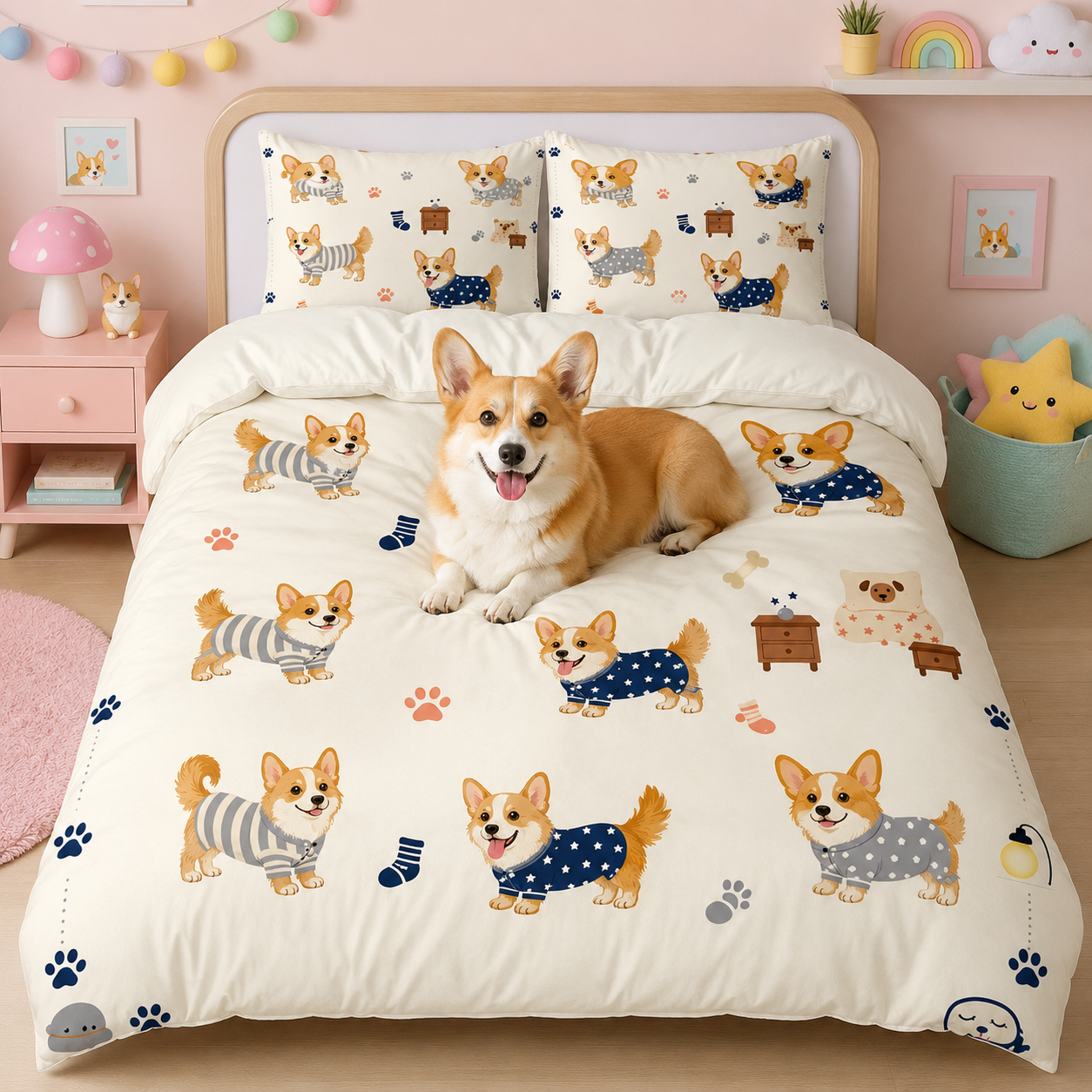 Personalized Dog Photo Bed Sheet Set, Custom Pet Lover Bedroom Gift THUC99