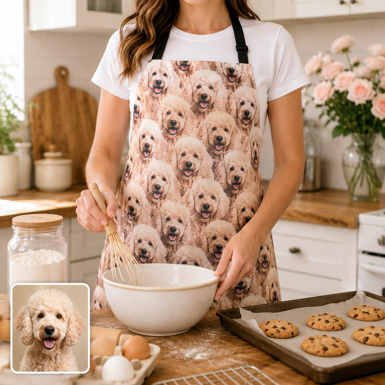 Custom Pet Photo Apron Personalized Dog Lover BBQ Apron, Unique Kitchen Apron Gift for Dog Mom and Dad THUC99
