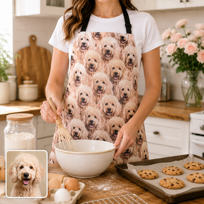 Custom Pet Photo Apron Personalized Dog Lover BBQ Apron, Unique Kitchen Apron Gift for Dog Mom and Dad THUC99