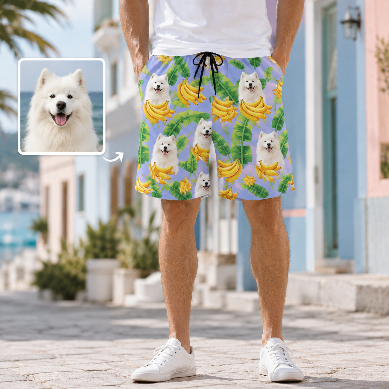 Personalized Dog Face Summer Shorts Custom Photo Beachwear for Vacation THUC99