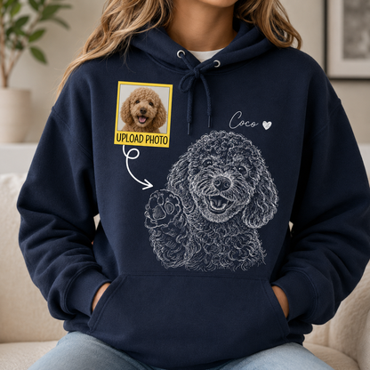 Custom Pet Portrait Hoodie Personalized Dog Photo Sweatshirt Memorial Gift for Pet Owners THUC99