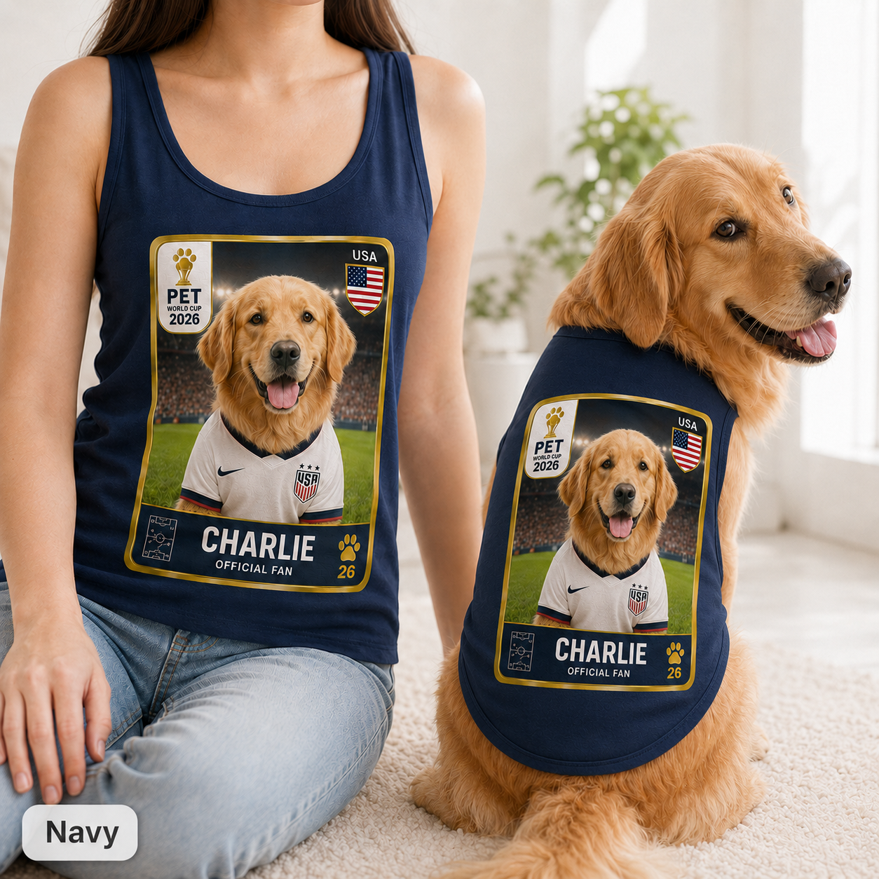 Personalized Women’s Dog Mom Tank Top with Matching Pet Tank Top Outfit THUC99