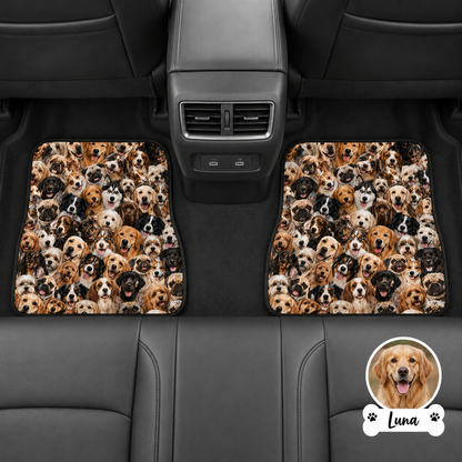 Personalized Pet Car Floor Mats Set, Custom Dog Picture Car Interior Decor THUC99