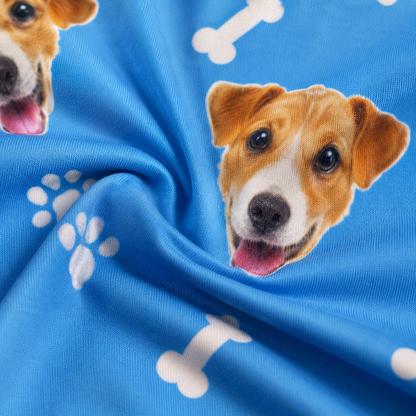 Custom Dog Photo Unisex Pajamas Set, Personalized Pet Face Sleepwear for Men and Women THUC99
