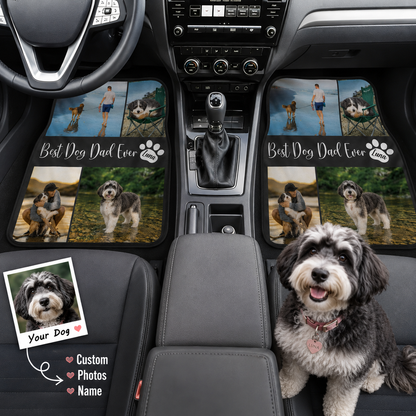 Custom Dog Portrait Auto Floor Mats 4-Piece Set, Personalized Pet Car Interior DecorTHUC99
