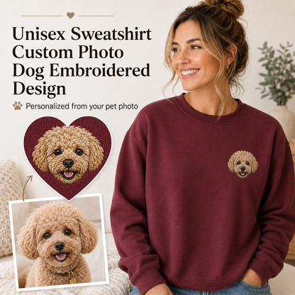 Custom Dog Embroidered Sweatshirt, Personalized Pet Memorial Hoodie THUC99