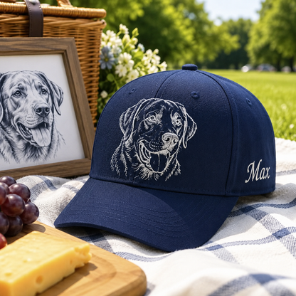 Custom Dog Memorial Hat, Embroidered Pet Face Hat, Personalized Dog Dad Gift THUC99