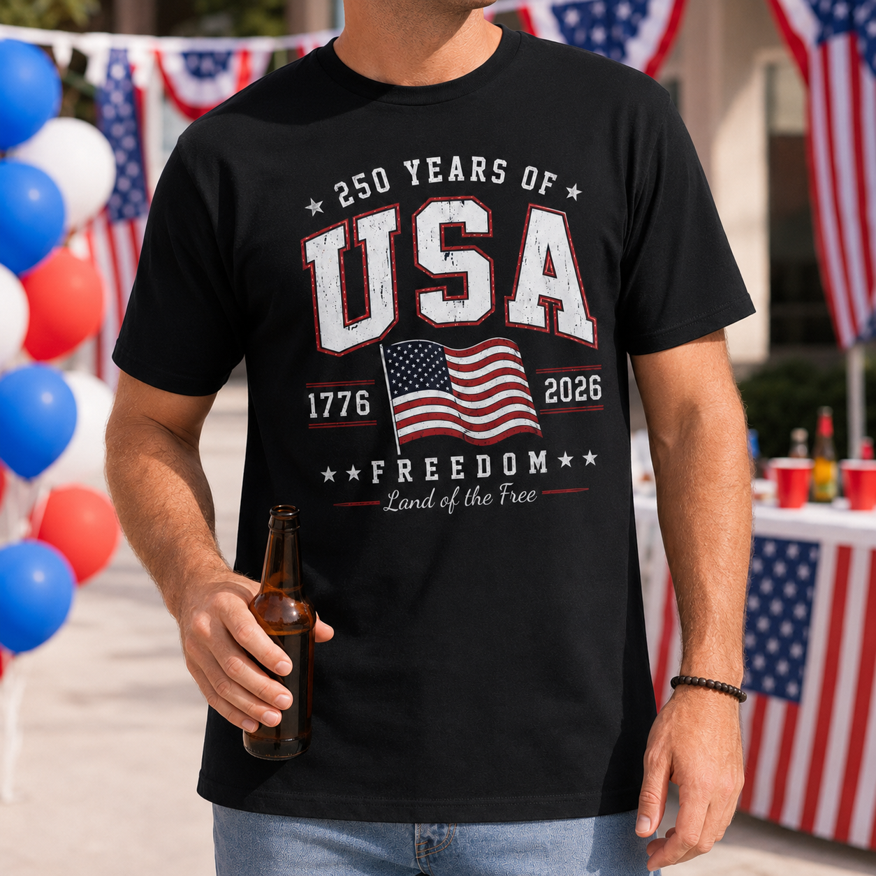 250 Years of America T-Shirt, USA Semiquincentennial Gift Tee THUC99